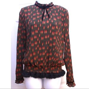 Vintage Tops - Festive Vintage Sophisticated Mink Trimmed Blouse Vintage Tops - Festive Vintage Sophisticated Mink Trimmed Blouse